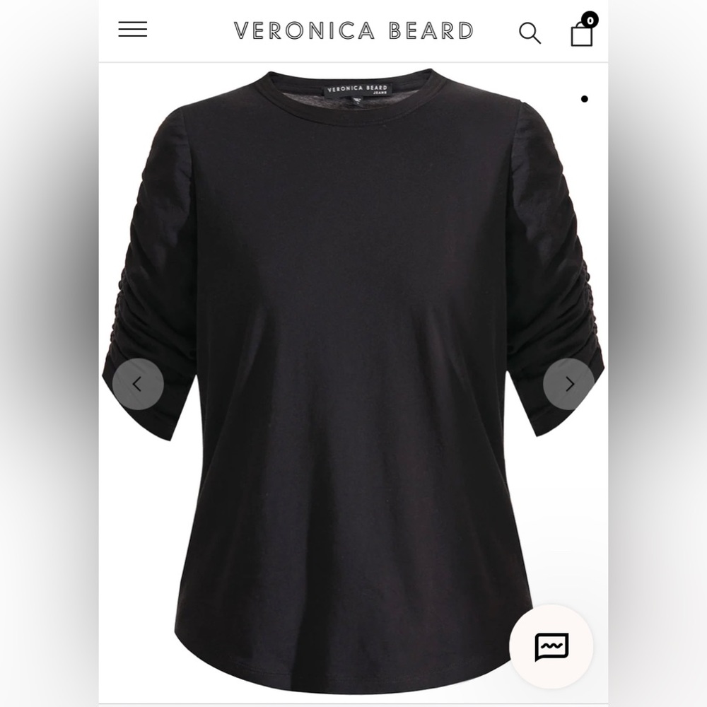 Like New - Veronica Beard Ruched-Sleeve Tee
